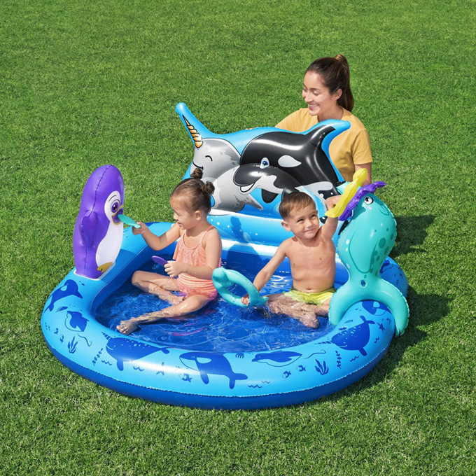 genuine goods Bestway inflatable ocean ball pool baby play pool children's swimming pool thickened fishing sand pool 53156