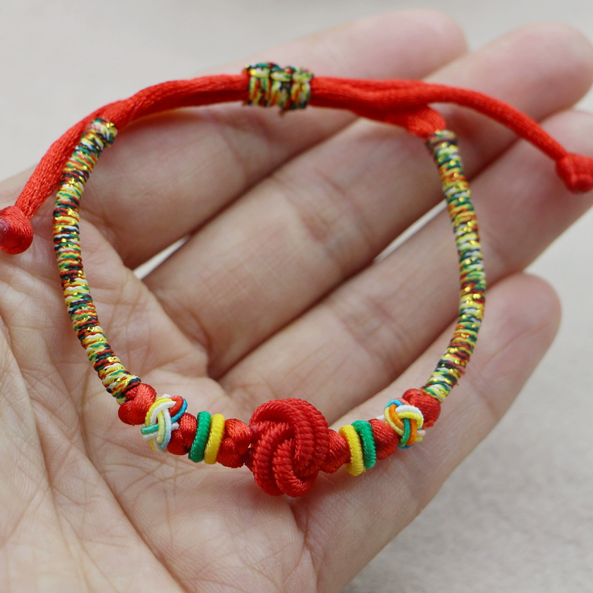 Children's woven red rope bracelet handmade for men and women for beloved