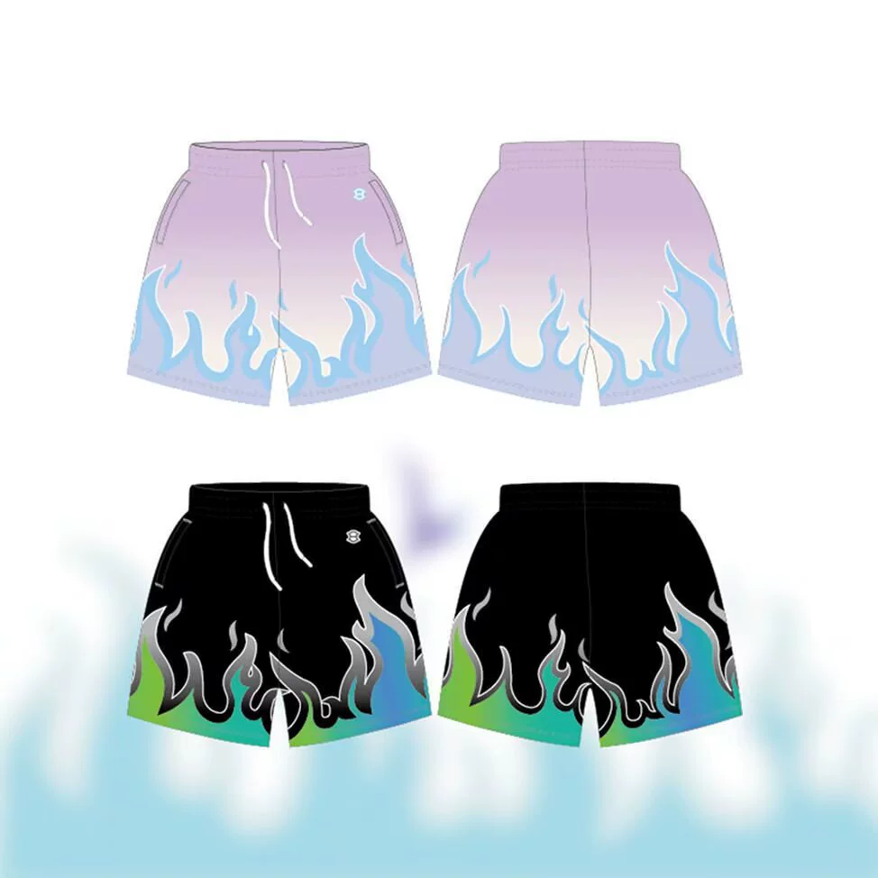 Цветное пламя красавчик повседневные шорты для мужчин летом тонкий американский hiphop широкие спортивные шнурки