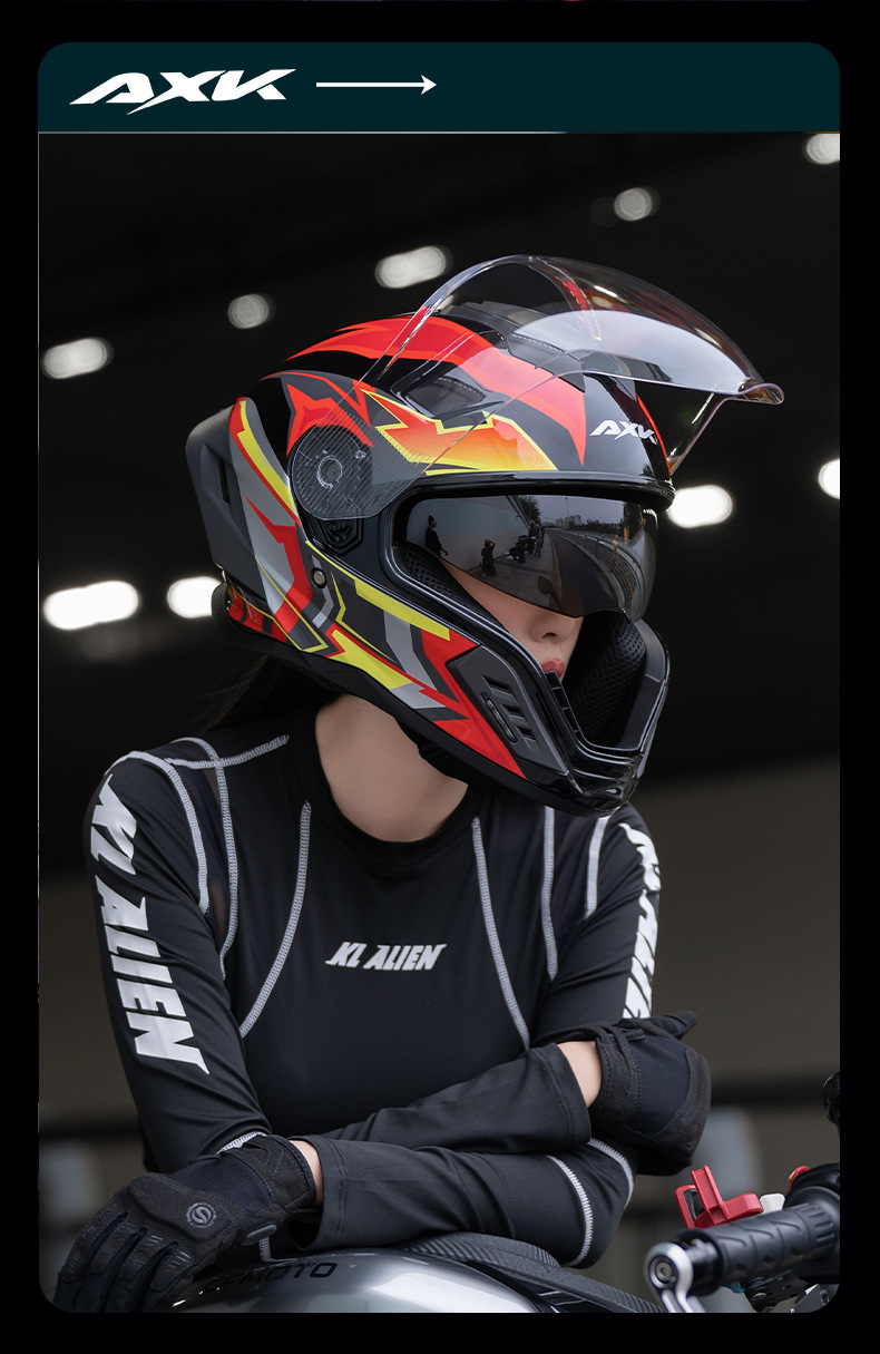 Foreign Trade Motorcycle Full-Face Helmet for Men and Women, Suitable for All Seasons, Motorcycle Riding, Electric Vehicle, Winter Warm Safety Helmet