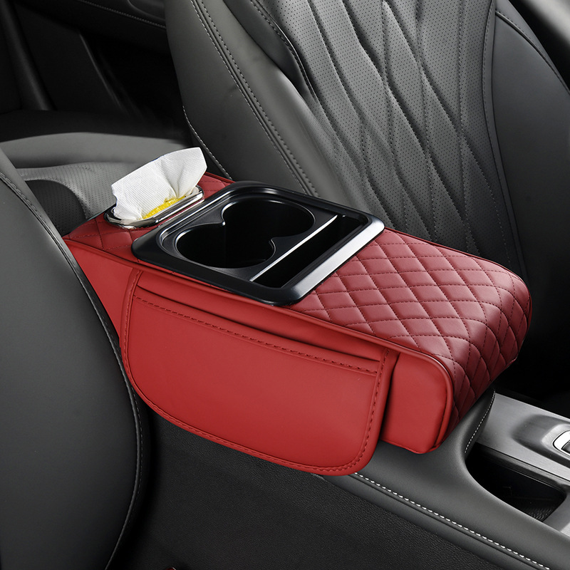Car Armrest: Fushou Armrest box pad - red