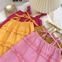 新款兒童長裙夏款女寶寶吊帶裙童裙3-8歲童裝2023時尚女童0098