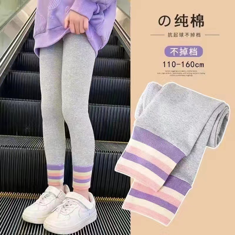Pantalones para niñas primavera y otoño polainas para niños algodón nuevo desgaste al aire libre pantalones de primavera para niñas niños medianos y grandes todo partido moda