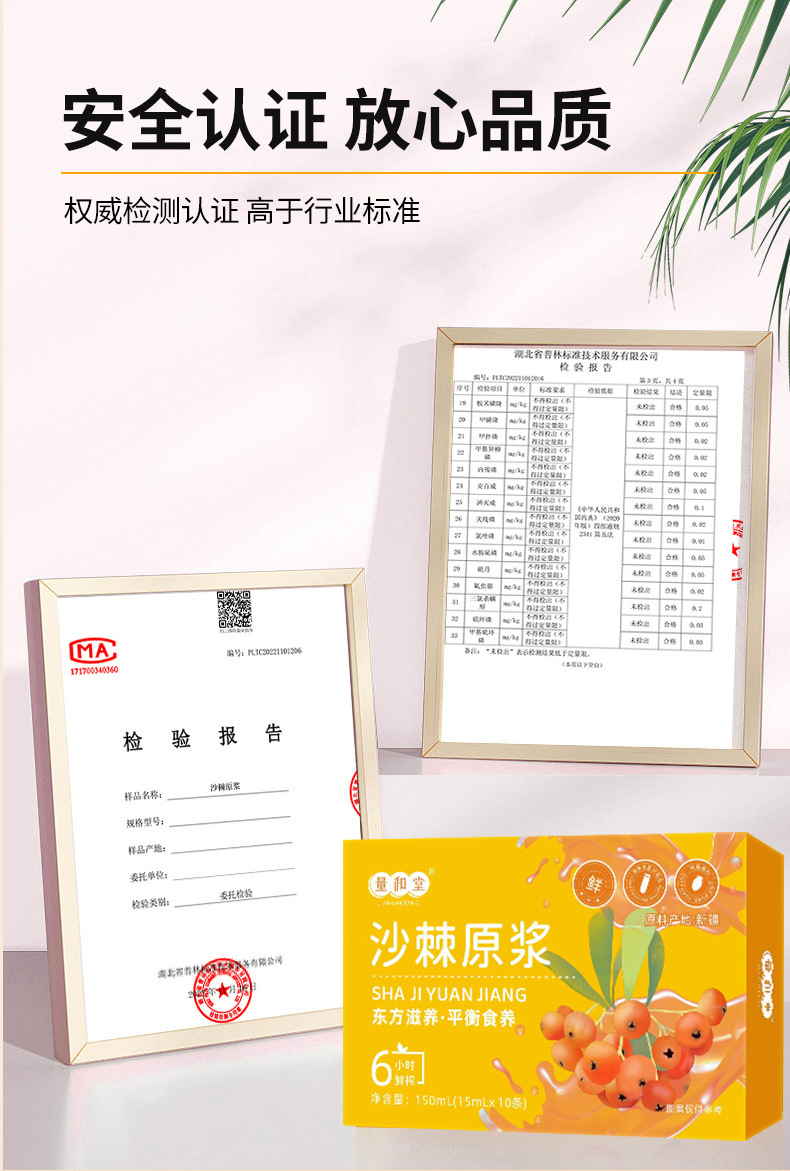 Sea Buckthorn Puree Sha Ji 150ml Fresh Pressed Juice Sticks No Added Sugar Plant Drink specifications