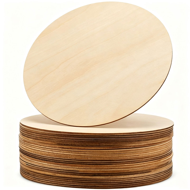 Cross-border best-selling round wooden pieces, blank wood cutouts for DIY projects, coasters, art crafts, home decoration Cross-border best-selling round wooden pieces, blank wood cutouts for DIY projects, coasters, art crafts, home decoration