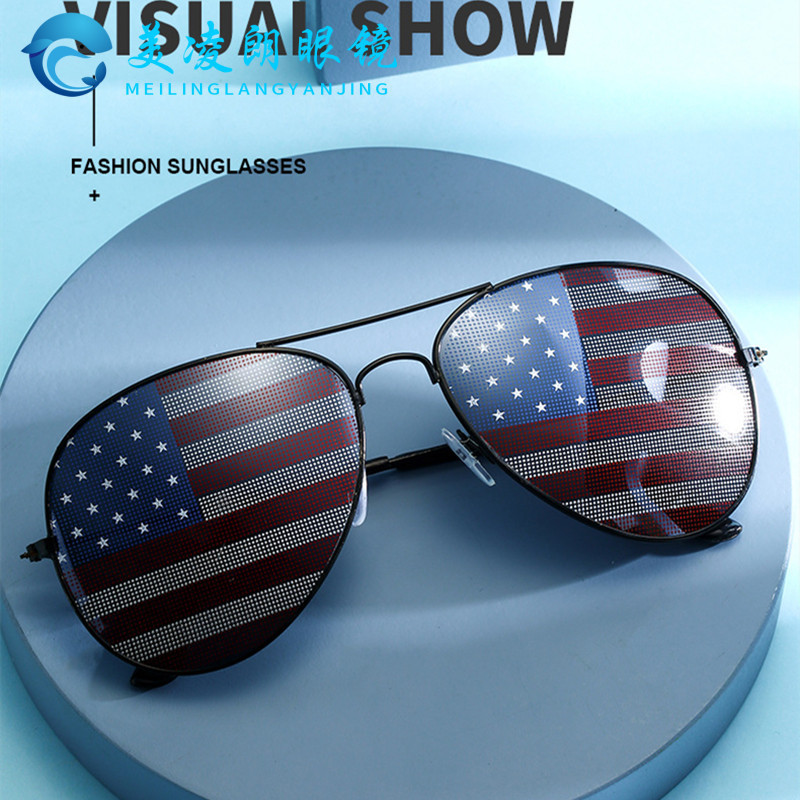 Factory wholesale New 3026 spot flag sunglasses ball party American flag glasses classic sunglasses