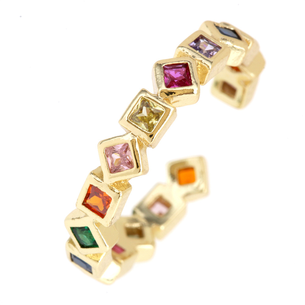 Fashion Water Droplets Eye Wings Copper Inlay Zircon Rings 1 Piece