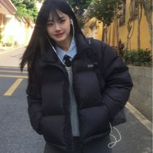 黑色短款羽绒服女款冬季2025新款小个子轻薄立领加厚肯豆冬天穿搭