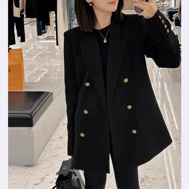 [Спот] Большой размер толстый мм новый двубортный темперамент пиджак сплошной цвет костюм весна осень 8059