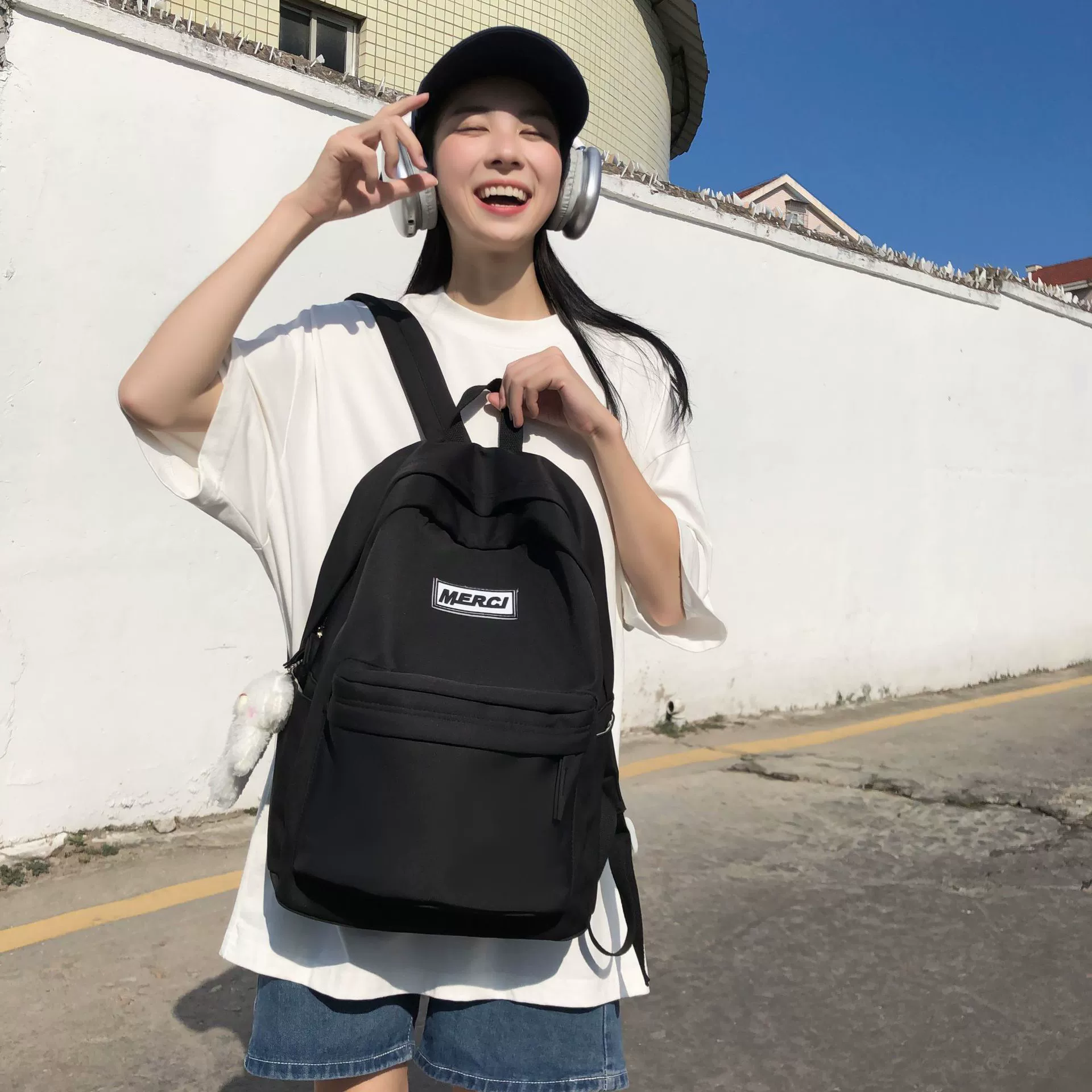 Fashionable capacious high quality trend backpack for men and women, 2023 collection, Korean style