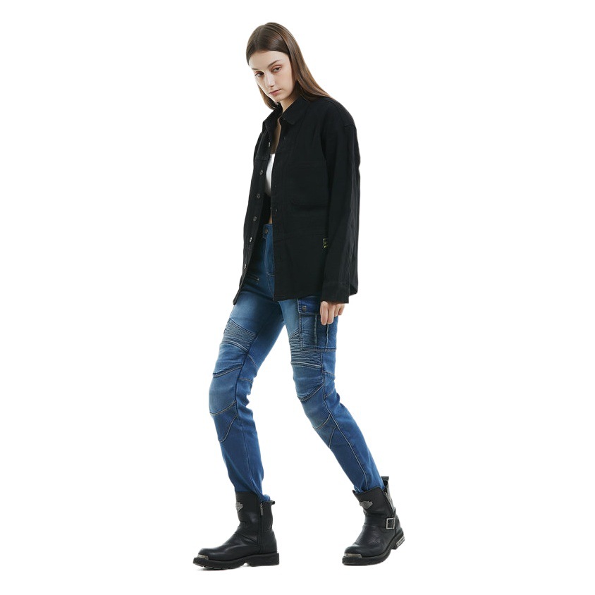 LOONG BIKER pantalones vaqueros de la motocicleta de las mujeres Knight Invierno Polar forrado de la motocicleta caliente montar pantalones anti-caída