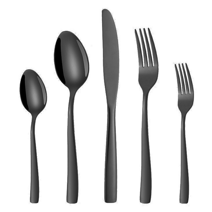 Vajilla de acero inoxidable con cuerpo desnudo de mango cuadrado TEMU transfronterizo para banquetes de boda hotel bistec cuchillo y tenedor comida occidental cuchillo, tenedor y cuchara juego de 20 piezas