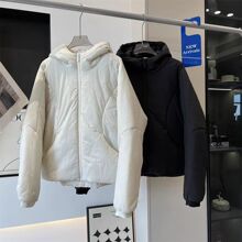 L*U家同款！冬季保暖科技棉防风夹棉运动休闲连帽棉服面包服女