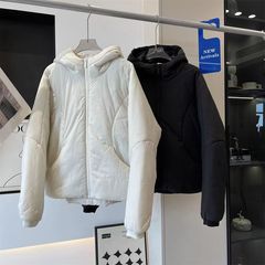 L*U家同款！冬季保暖科技棉防风夹棉运动休闲连帽棉服面包服女