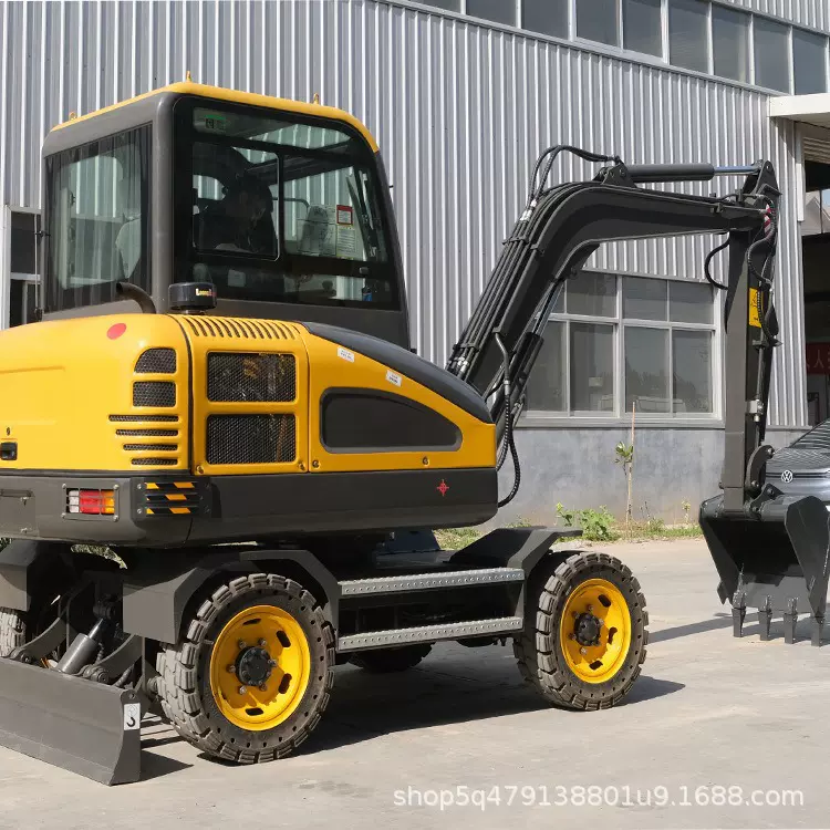 55型轮式挖掘机市政工程化挖掘小钩机建筑破碎挖土机 油耗低