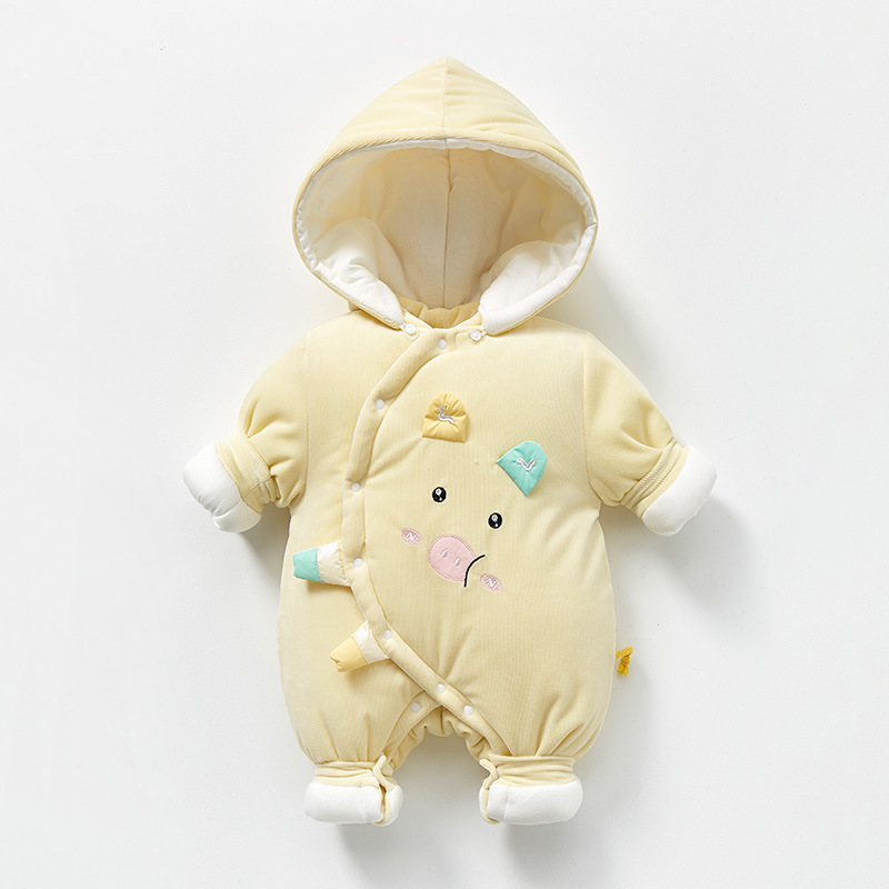 Mono para bebé para primavera, otoño e invierno, ropa para recién nacidos, conjunto de pelele acolchado de algodón grueso y cálido para niños y niñas, conjunto de invierno.