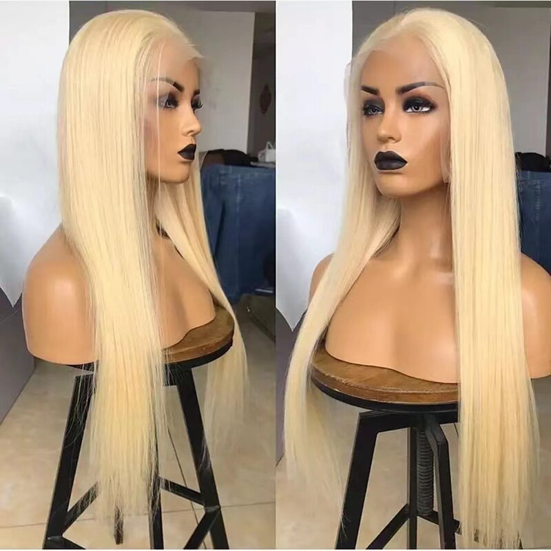 New European and American Lace Front Wigs, Light Golden Long Straight Hair with Front Lace, African High-Temperature Synthetic Fiber Wig Set New European and American Lace Front Wigs, Light Golden Long Straight Hair with Front Lace, African High-Temperature Synthetic Fiber Wig Set