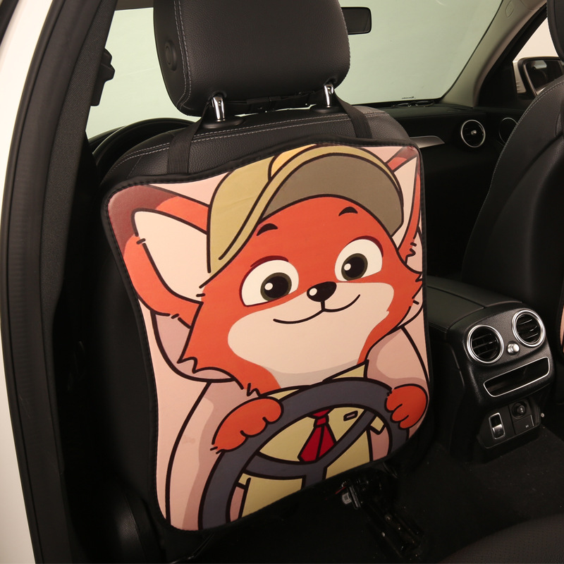 Women's cute cartoon car seat back anti-kick cushion car seat back anti-fouling cushion long short optional