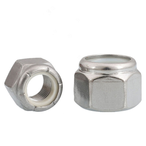 304 stainless steel American-made anti-loosening nut Self-locking anti-slip nut Inch-made nylon locking fine-thread nut