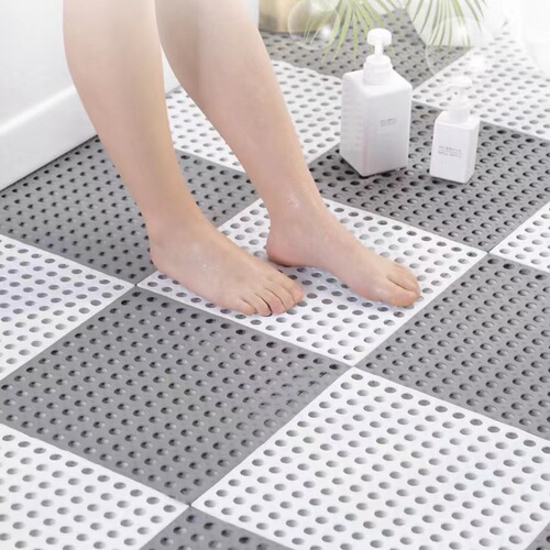 TPE bathroom anti-slip mat can be cut for shower toilet water-proof hollow foot mat splicing floor mat wholesale
