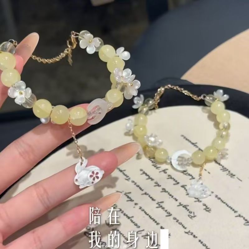 Golden Osmanthus Fragrance ~ Mid-Autumn Festival Limited Edition Osmanthus Rabbit Moon Beaded Bracelet for Women 2025 New Chinese Style Mid-Autumn Festival Benefit