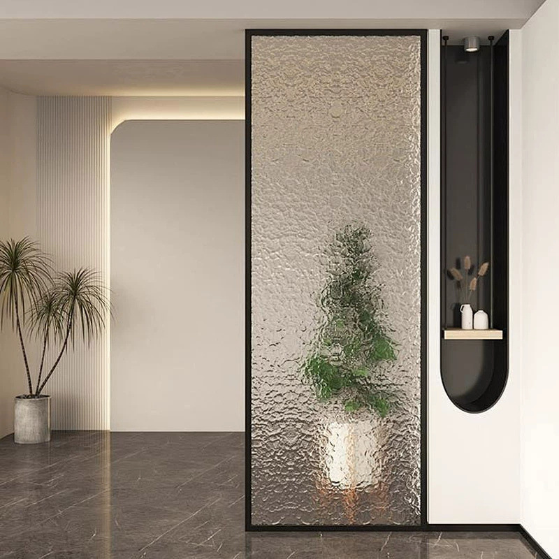 Factory Direct Sales Glass Screen Partition Art Water Ripple Rainbow Partition Office Living Room Entrance Bedroom Divider