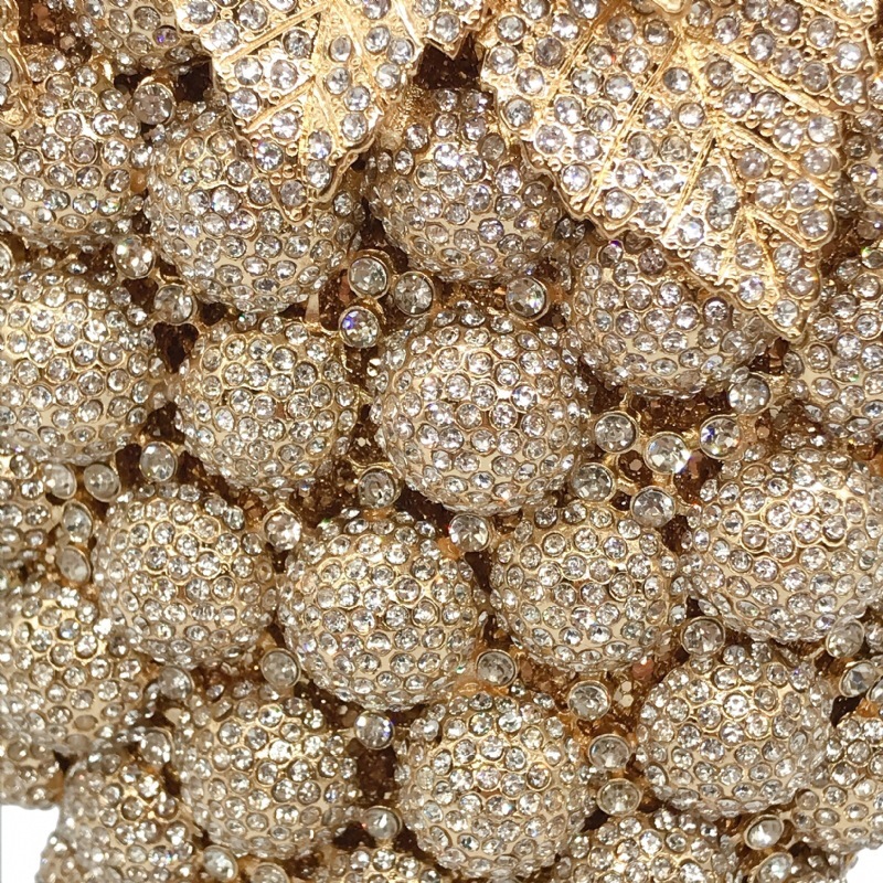 Grape cristal embrague de grape bolsas de cena con diamantes huecos llenos de diamantes vestido de fiesta bolsas de mano