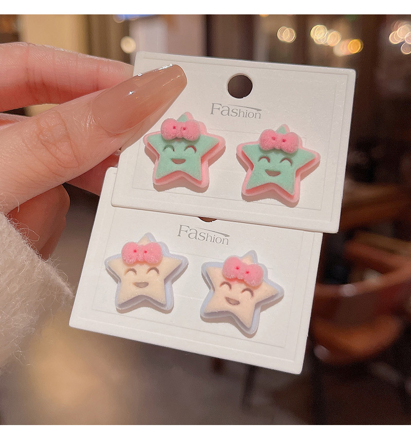 Simple Style Star Flocking Handmade Womenu0027S Ear Studs 1 Pair