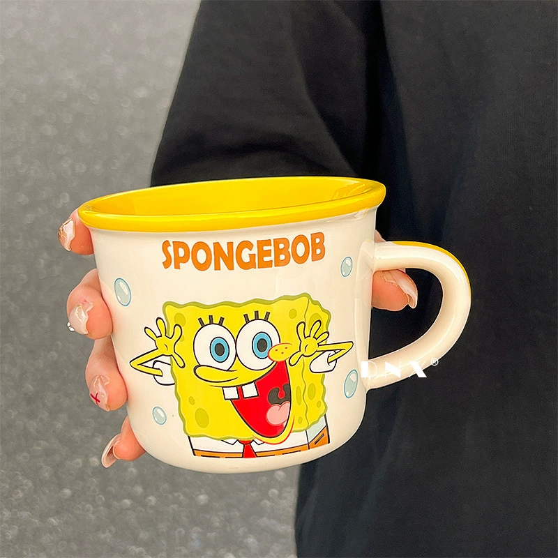 Керамическая кружка (SpongeBob SquarePants), 330 мл, для завтрака и кофе, подарок