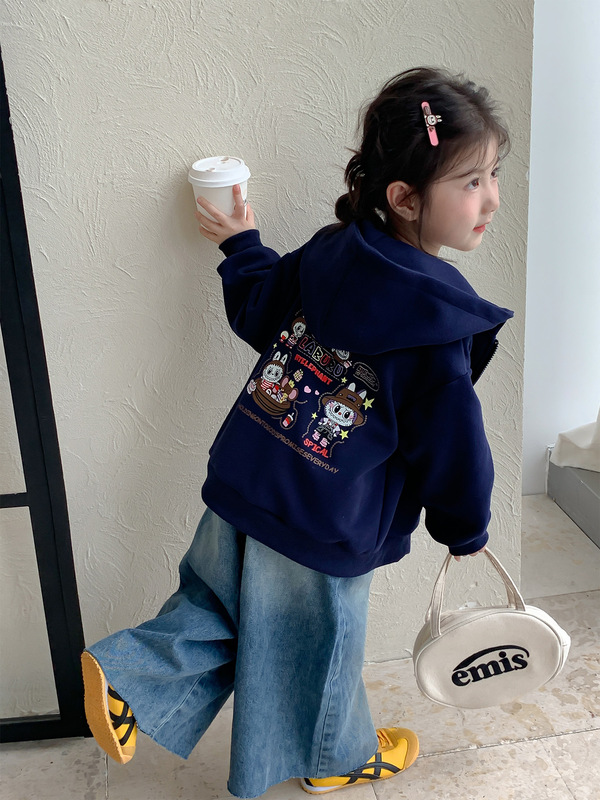女童外套秋装2025新款洋气宝宝春秋款拉布布卫衣儿童秋季女孩夹克|undefined