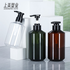 スポット500mlホテル高級入浴瓶PETプラスチック斜肩シャンプーボトル300ミリリットルボディ哺乳瓶