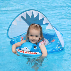 【】swimbobo baby swim ring prone ring armpit ring sun protection sunshade cross-border shark style