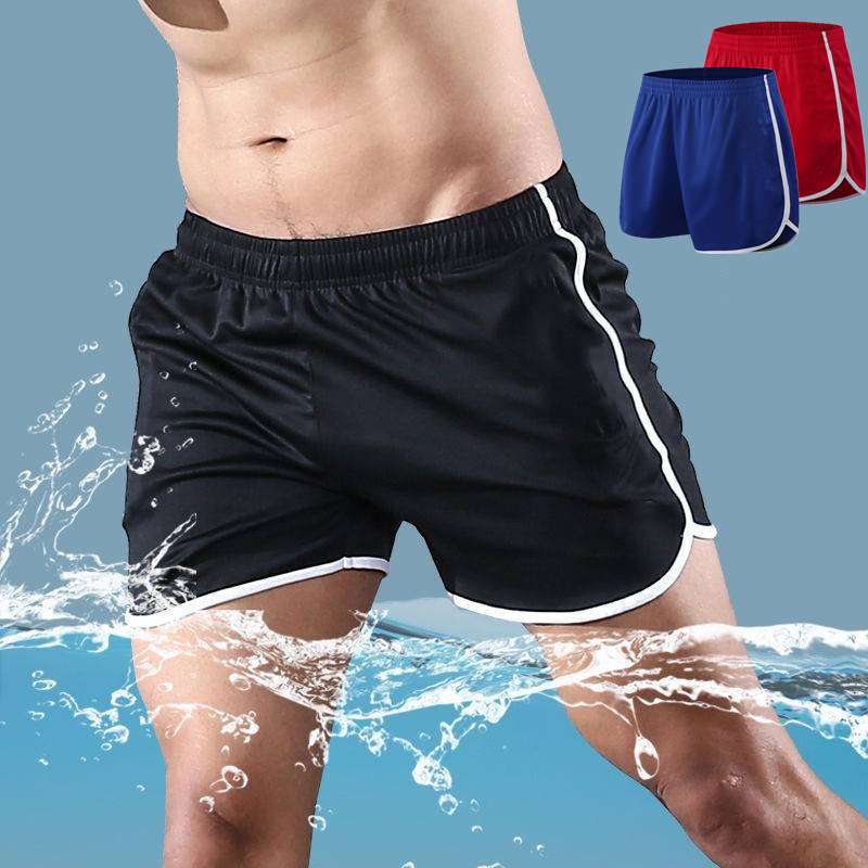 Men's Sports Shorts Running Quick-Dry Three-Point Loose Summer Marathon Track Fitness Training Badminton Shorts