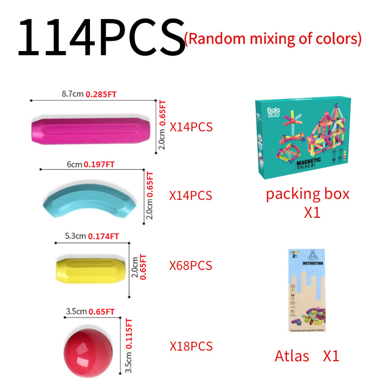 Juguete Magnético Infantil Tipo Varillas, Método Montessori para Educación Temprana y Creatividad - Juego de Construcción