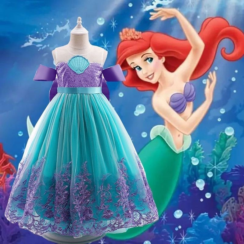Mermaid princess alice dress bow embroidered gauze dress mermaid alice children princess dress dress