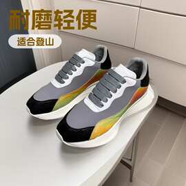 欧洲站2025新款厚底休闲运动鞋情侣款增高小白鞋百搭显瘦老爹鞋