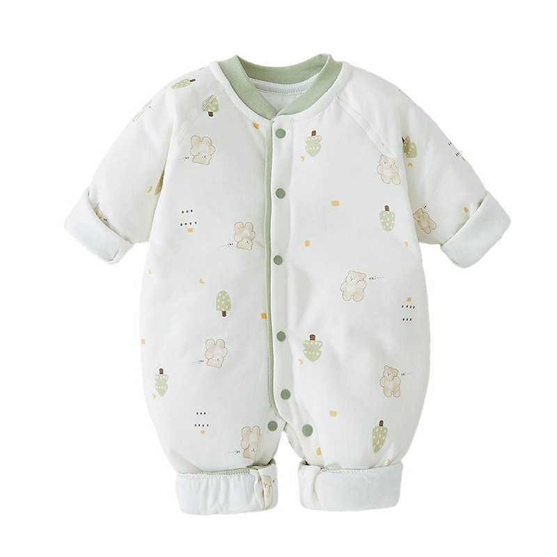 Baby jumpsuit autumn and winter cotton warm ha coat boneless newborn spring and autumn cotton baby clothes 40g cotton-padded jacket