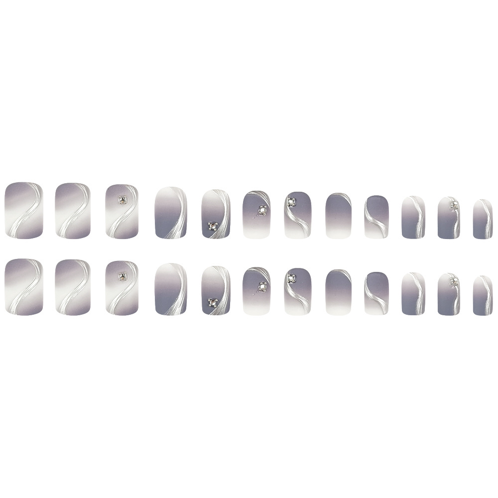 Brilliant Pearl Piel de uñas postizas en relieve Troncos de moda Parche de uñas de uñas de diamantes dorados tridimensionales 3D image 6