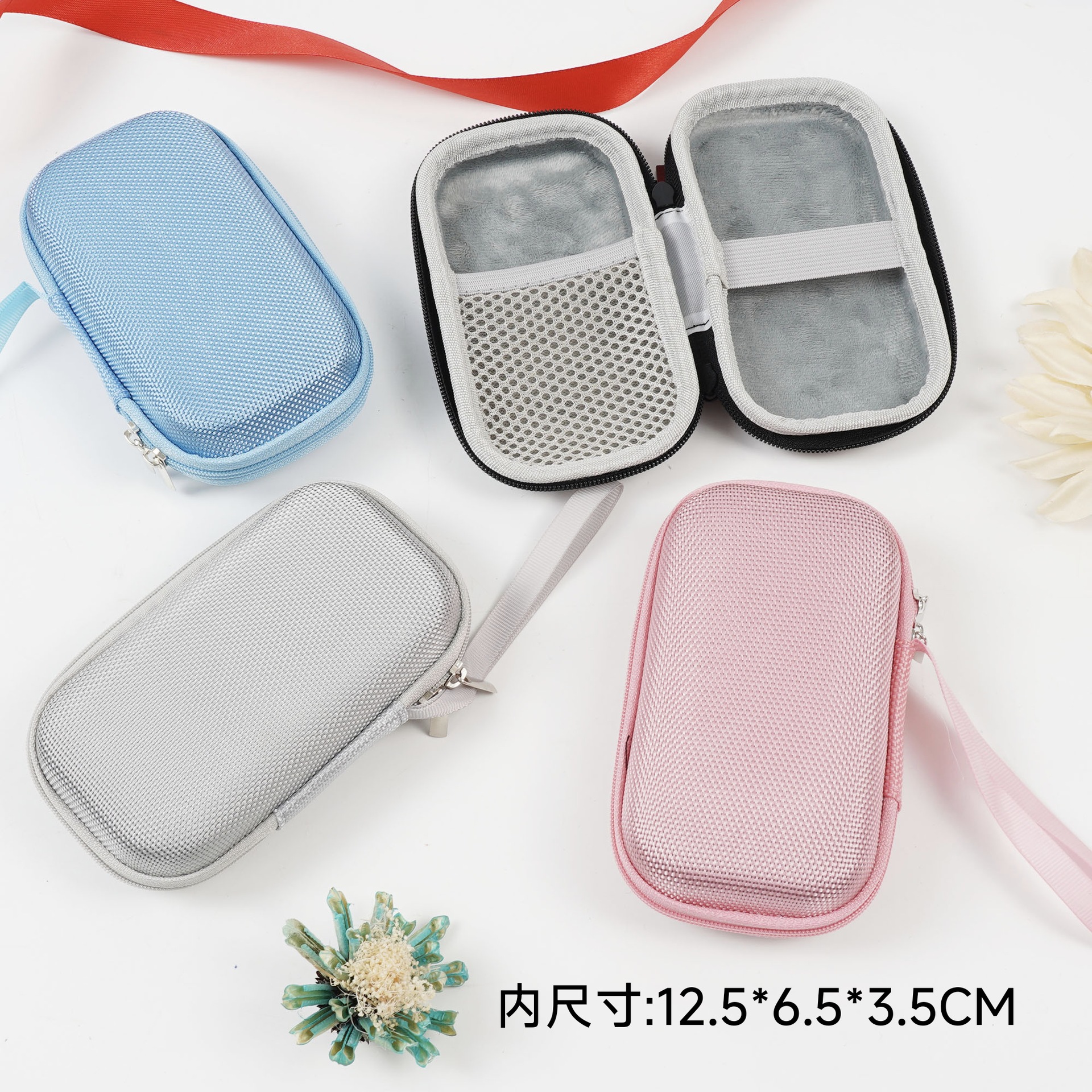 通用听力宝收纳盒硬壳彩色多色水晶绒里保护硬壳 单词卡eva收纳包