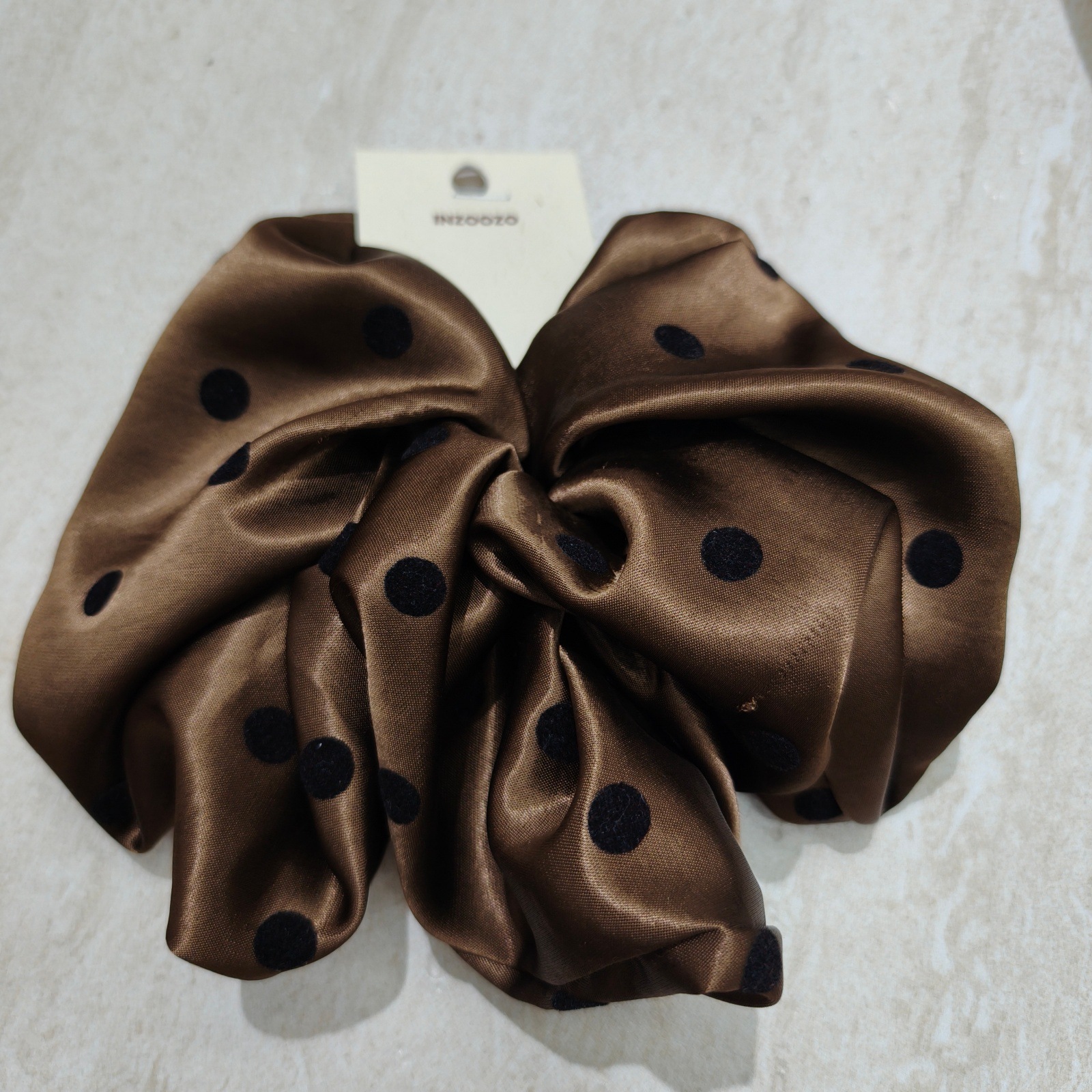 Imitation velvet fabric hair tie with polka dots, hair accessory for women, leopard print scrunchie, vintage cross-border wholesale