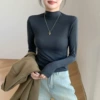 German velvet half turtleneck dark gray