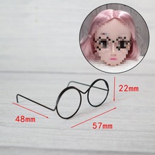 厂家直销玩偶芭芘迷糊娃娃通用小眼镜玩具电镀钢丝玩具配件眼镜框