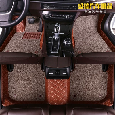 Yingying Car Floor Mats Are Directly Modelə uyğun ayaqaltı - five-seat-car-mat-brown-rice-coffee-double-layer