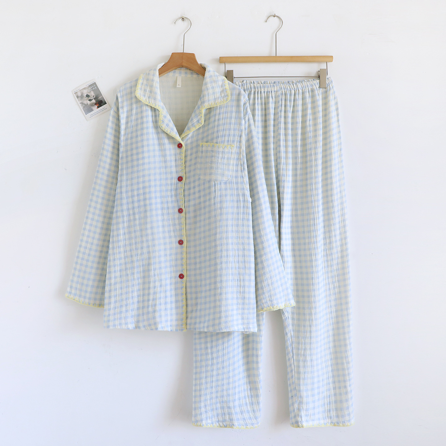 [removable breast pad] blue plaid / M