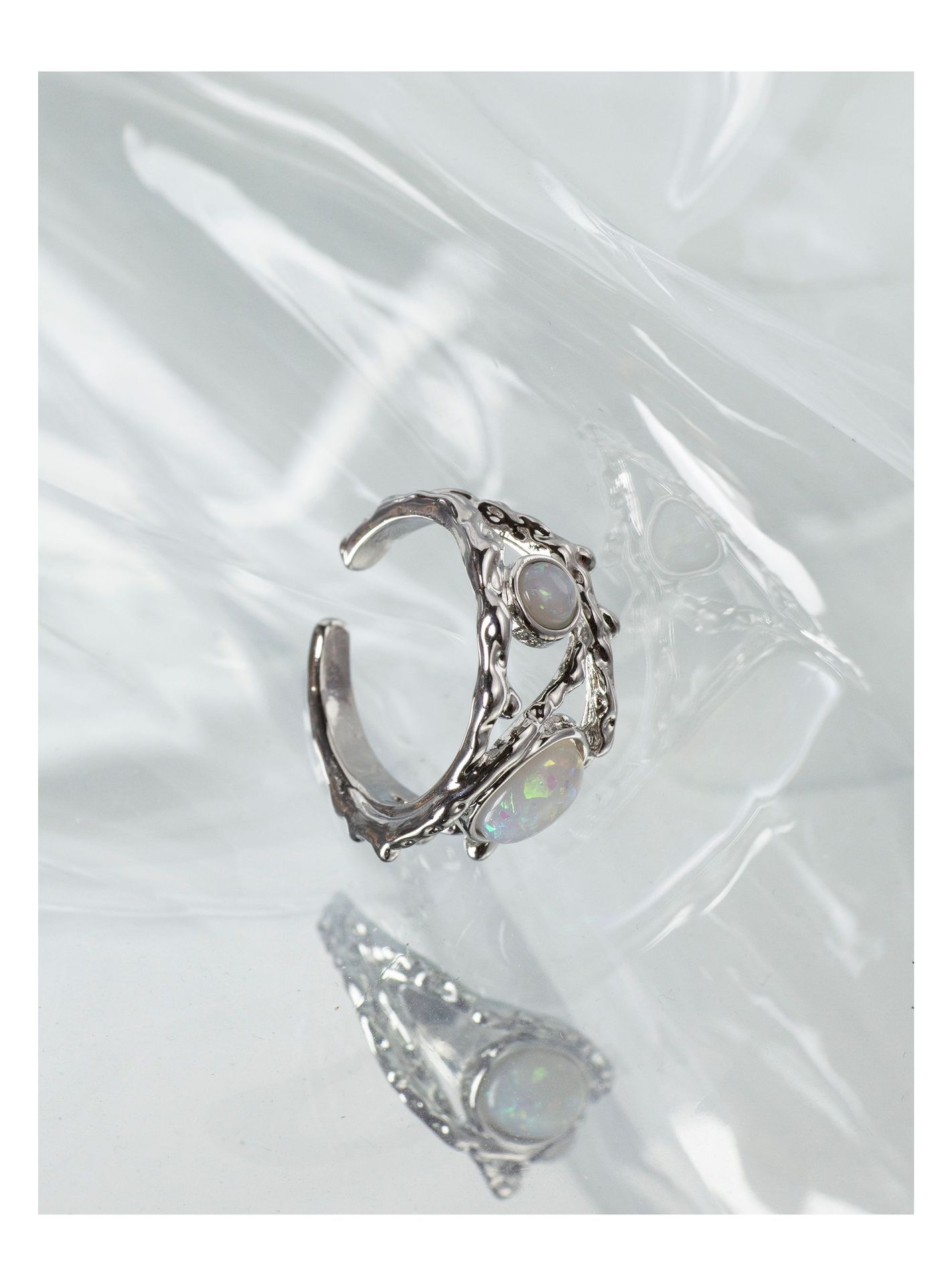 Fashion Geometric Copper Plating Artificial Gemstones Rings 1 Piece