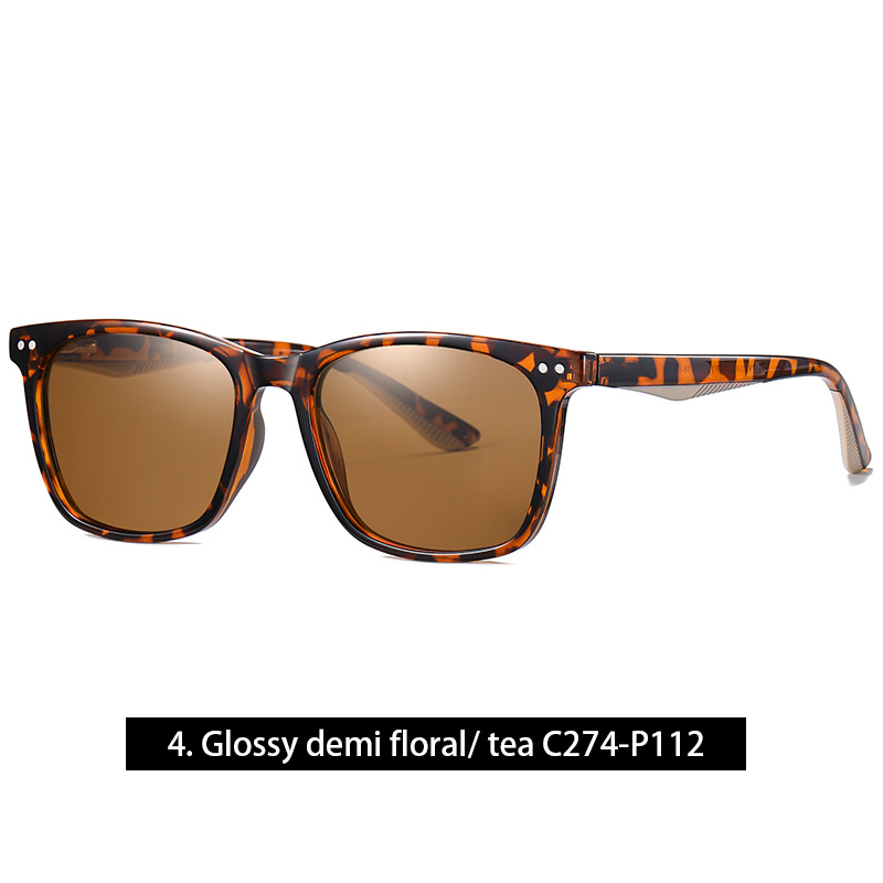 Venta caliente transfronteriza nuevas gafas de sol polarizadas TR3399 gafas de sol de montura cuadrada de tiro callejero para hombres gafas de protección solar de conducción al aire libre