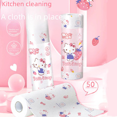Sanrio series disposable oil-absorbing paper kitchen towels, water-absorbent paper dish towels for home use, cleaning cloths