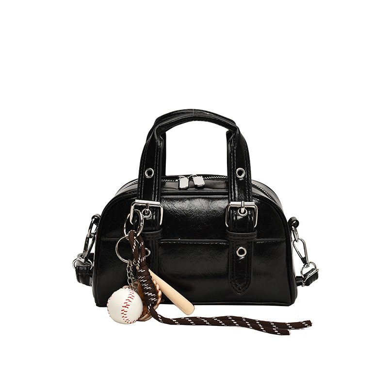 Bolso cuadrado pequeño de mano de moda, bolso de hombro 2024 otoño e invierno, textura de todo fósforo, cuero de cera de aceite, bolso de almohada de cercanías, bolso de mensajero