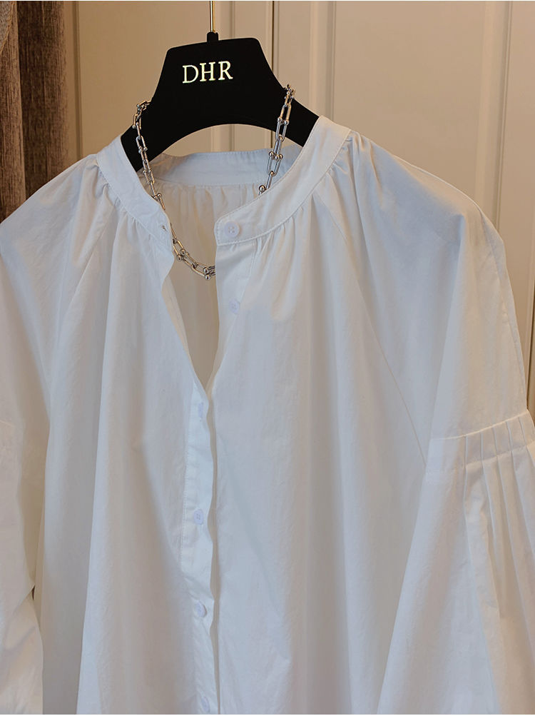 Spring Autumn Nw Womn's Clothing Rtro Frnch Styl Ruchd Puff Slv Loos Shirt Top For Womn Chic And Uniqu_ecoleips.com