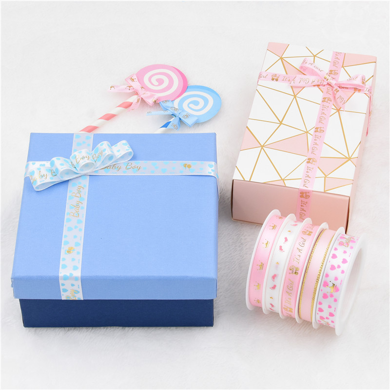 Transfronterizos estampado cochecito coronas pie cinta bebé embalaje de regalo cinta bebé luna llena chica cinta de rosa